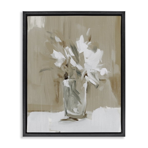 Stupell Industries Contemporary Pure Forms Still Life Black Floating Frame Canvas Art, 17 x 21, by Svetlana Aleynikova