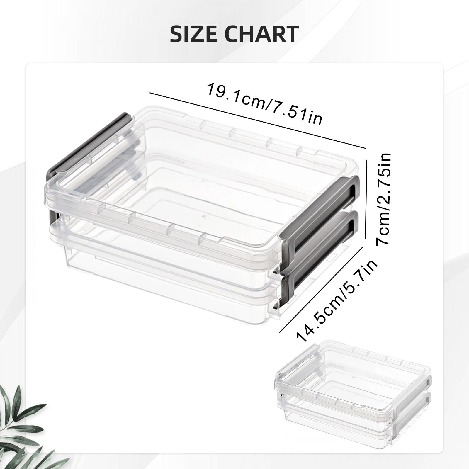 Photo Storage Box, Plastic Bins with Lids, Clear Stackable Plastic Storage Containers, Small Portable Storage Box with Secure Latching Lids, Space-Saving Organizer 7.5x5.7x2.75 Inch