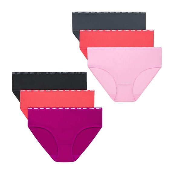 Hanes Moves Girls' Underwear Briefs Pack, 6-Pack, Anti-Odor, X-Temp, Moisture Wicking Assorted 12