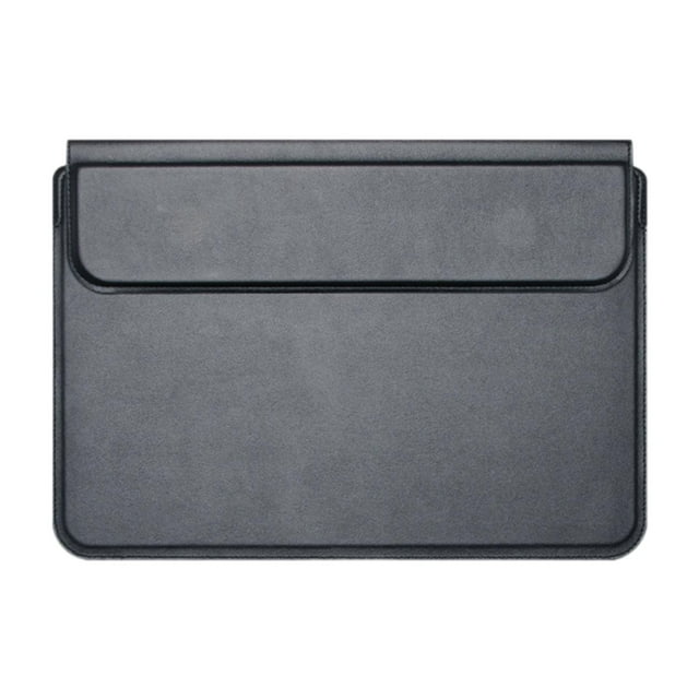 Funda para portátil de 15,4 pulgadas, soporte de transporte portátil para oficina, resistente a arañazos, funda de cuero PU a prueba de polvo y multiu Negro