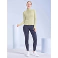thumbnail image 5 of Womens Full Zip Running Track Jacket Workout Slim Fit Yoga with Thumb Holes Leaf Green S, 5 of 8