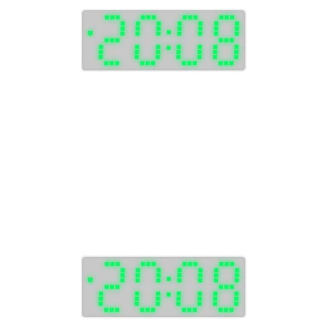 kurtrusly Wall Mount Clock With Double Placement Large Display Screen Colorful Digital 8017GreenLight 2Set
