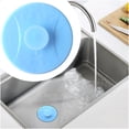 thumbnail image 1 of Oleegame 1PC Sink Drain Filter Cover 3PC Plug Floor Tool Stopper Water Bath Sink Kitchen Universal Tub Silicone Kitchen Dining Bar Blue, 1 of 9