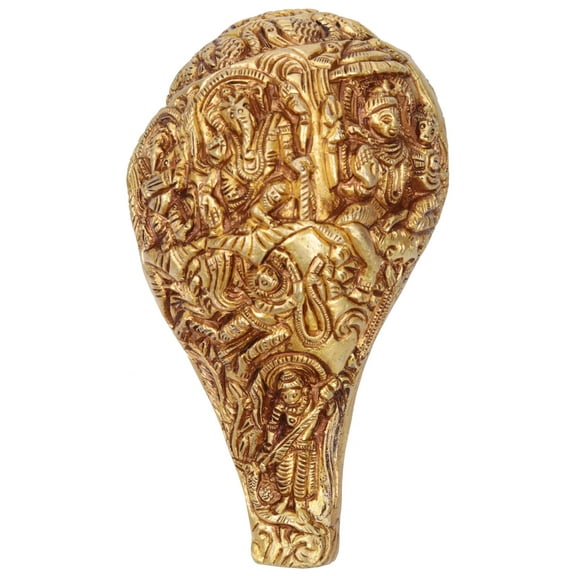5" Conch with Images of Shiva Parvati and Ganesha In Brass | Handmade | Made In India - Brass Statue
