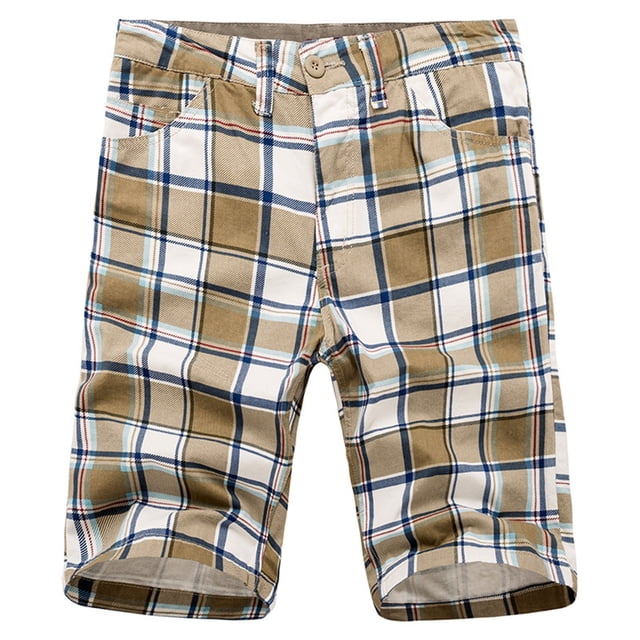 Aayomet Mens Shorts Color Overall Multi Pocket Button Self Wearing Belt Capri Pant Sport Short (BU2, 36)