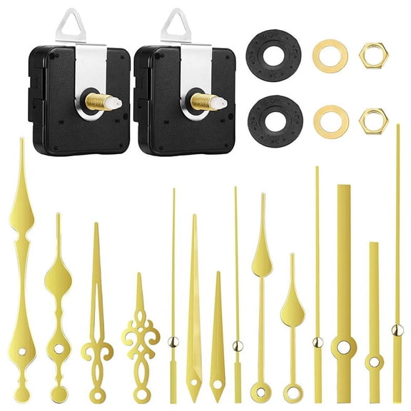 2Pcs 20mm Clock Movement Mechanism Quartz Diy with 5 Gold Pairs of Hands Repair Parts Replacement