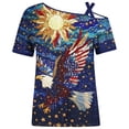 thumbnail image 5 of Qingpeng 4th of July Patriotic T Shirts for Women Summer Star Print Shirts Women's Independence Day Short Sleeve Casual Tee Tops, 5 of 6