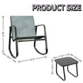thumbnail image 6 of Casabay 3-Piece Outdoor Courtyard Furniture Set with Patio Chairs & Coffee Table, All Weather Outdoor Seating Breathable Fabric for Yard, Pool, Lawn, Light Gray, 6 of 7