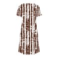 thumbnail image 6 of GaThRRgYP Stylish V-Neck Short Sleeve Dress,Women's Fashion Summer Print Short-sleeved V-neck Casual Dress Brown M, 6 of 8