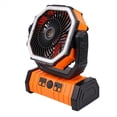 thumbnail image 1 of Ventilador de Batería de 20000 MAh Recargable con Gancho y Luz LED Brillante, Control Remoto, Temporizador, Oscilación Automática, Ventilador Inalámbrico, Color Naranja, 1 of 5