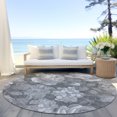 thumbnail image 6 of Addison Rugs Chantille Indoor/Outdoor Transitional Floral Gray Washable Round Rug, 8' x 8', 6 of 6
