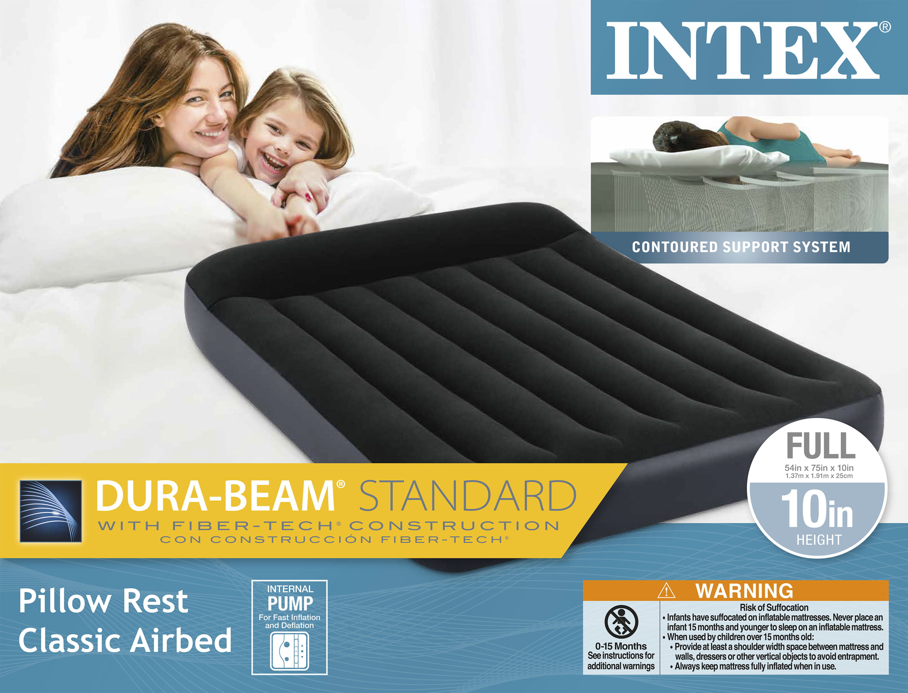 Intex 66777E Classic Pillow Rest Queen Air Mattress 