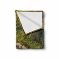 thumbnail image 2 of Peace Garden Soft Flannel Fleece Blanket, Tranquil Nature Scenery with a Stone Lantern and Water Basin Early Autumn Season, Cozy Plush for Indoor and Outdoor Use, 50" x 60", Multicolor, by Ambesonne, 2 of 6