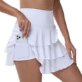 thumbnail image 3 of Xidunhg Women's Pleated Tennis Skirts Athletic Golf Skorts Skirts for Women Layered Skirts Workout Running White M, 3 of 8