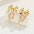 thumbnail image 6 of Sdmnsg-T Gold Plated Bow Earrings for Women, 925 Sterling Silver Post Ribbon Knot Stud Earrings Drops, Daily Jewelry Accessory Valentines Day Gifts, 6 of 6
