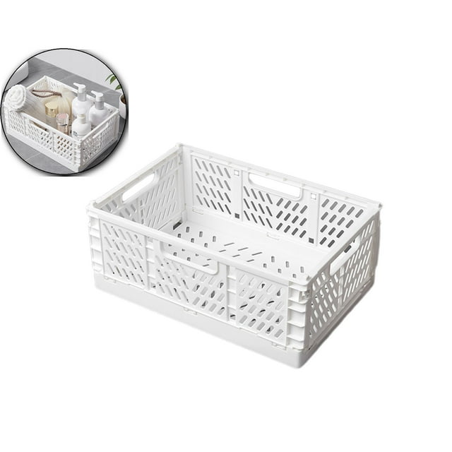 Dvruxg Mini Foldable Plastic Storage Box Mini Plastic Baskets for Organizing and Storage for Home Kitchen Bedroom Bathroom Office