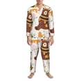 thumbnail image 3 of Disketp Cute Bee Honey Jar Hive Bear for Pajamas Set Long Sleeve Sleepwear Mens Button Down Nightwear Pj Sets-Medium, 3 of 7
