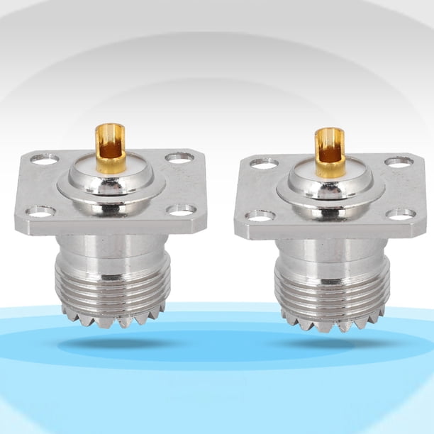Conector Coaxial, 2 Conectores de Cable Coaxial UHF HURBRA SO239 DE 4 ORIFICOS Para Panel de Chasis, Conector Adaptador Coaxial RF.