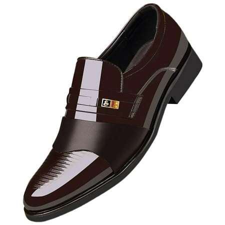 Rrunsv Mens Dress Shoes Men S Dress Shoes Leather Formal Business Oxford Shoes Brown 44