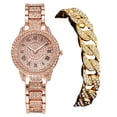 thumbnail image 5 of enjoywould 2pcs / Set Montre Bracelet Kit Cadran Rond Pointeur Affichage Précis Réglable Confortable Décoration Cadeau Femmes Complet Strass Bracelet Montre à Quartz pour Fête, 5 of 5