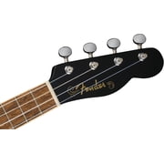 Fender Monterey Concert Ukulele - Black Bundle with Gig Bag, Tuner, and Austin Bazaar Instructional DVD