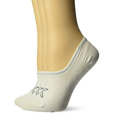 Calvin Klein Women's 3 Pair Cotton Sneaker Liner Socks, White, 6-9.5