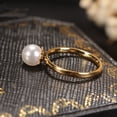 thumbnail image 2 of Gold-plated Pearl Ring Simple Special-interest Design, 2 of 6
