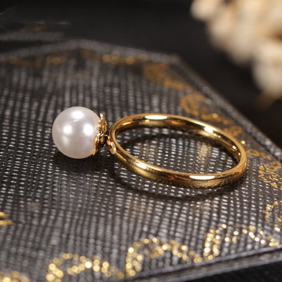Gold-plated Pearl Ring Simple Special-interest Design