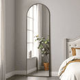 thumbnail image 3 of MAYEERTY 57*20in Arched Full Length Mirror Freestanding Body Dressing Mirror, Aluminium Alloy Framed, Black, 3 of 5