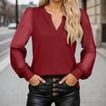 thumbnail image 5 of Summer Tops for Women Elegant Floral Lace Mesh Long Sleeve Shirts Crochet Knit T Shirt Blouse Casual Streetwear, 5 of 5