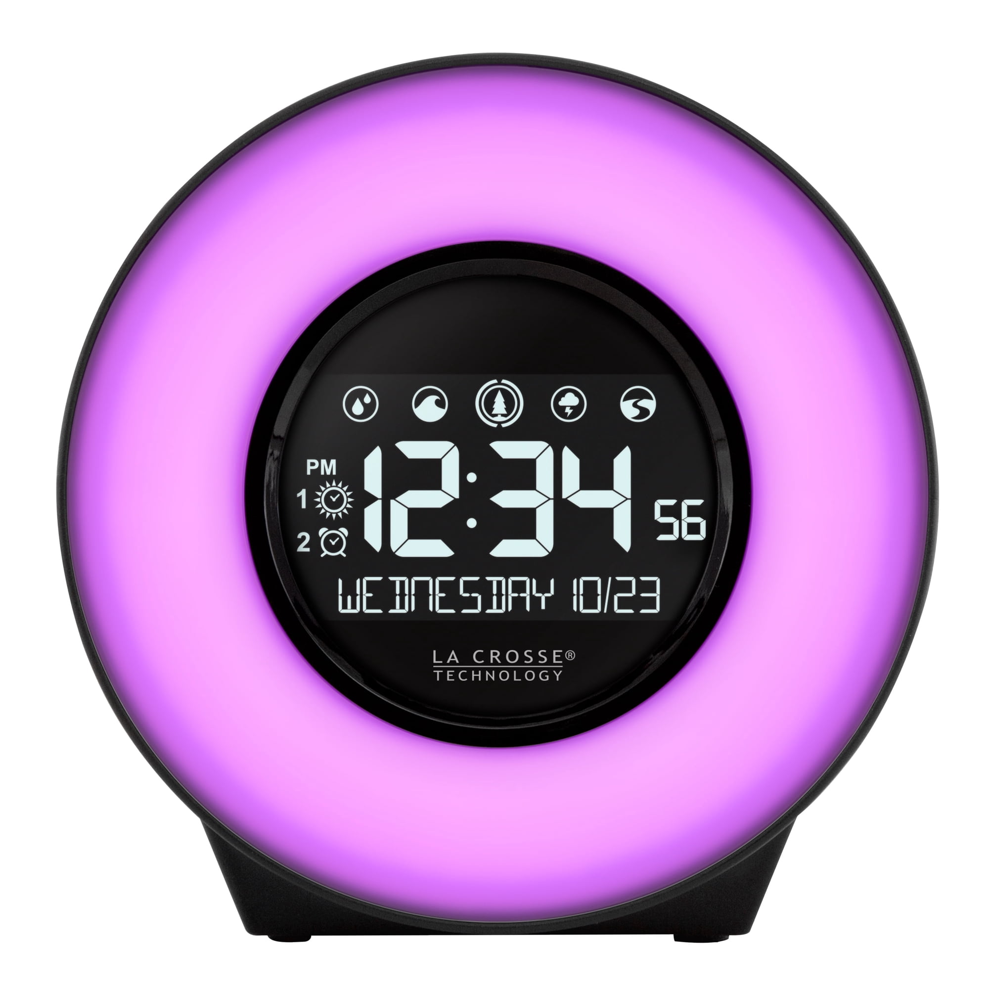 La Crosse Technology Digital Mood Light Bedside Round Alarm Clock, C 83117 La Crosse Technology Digital Mood Light Bedside Round Alarm Clock, C 83117 d 32 e 90 df aab 7
