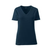 Women's Short Sleeve Shaped 1x1 Rib V-Neck T-Shirt