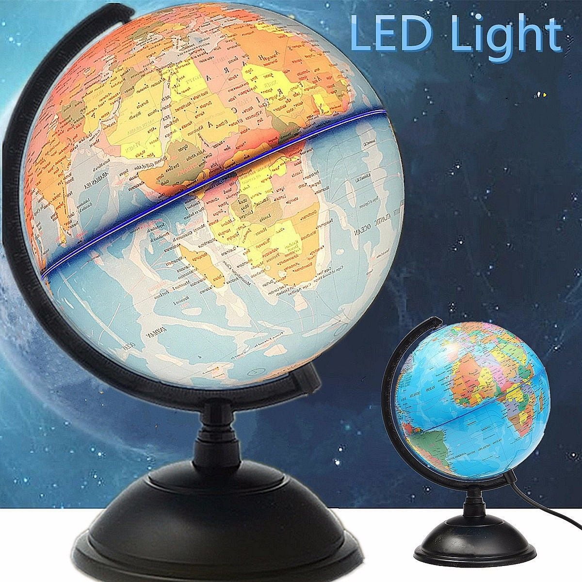 LED World Map Globe Desk Lamp LED Night Light For Home Bedroom Office Kids 