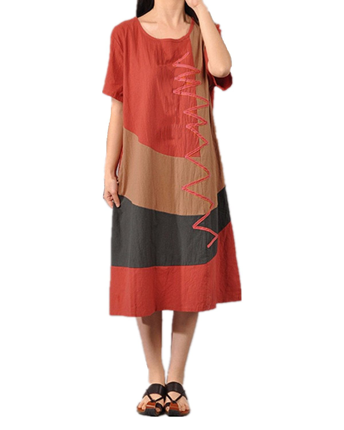 cotton long dress with sleeves