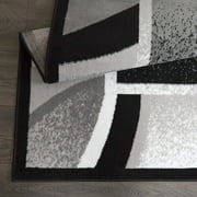 Black Contemporary Bordered 8x11 Area Rug Rugs Modern Carpet - Actual Size 7 8 x 10 7