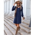 thumbnail image 5 of Zeagoo Fall A Line Dress for Women Long Sleeve Casual Printed Dresses V Neck Tunic Boho Dress, 5 of 6