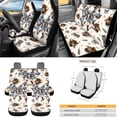 thumbnail image 3 of HUISEFOR 15 Packs Cow Print Bow Car Seat Cover Full Set Scratch-Resistant Including Steering Wheel Cover, Belt Cover, Breathable, Non Slip, Easy Installation, Fit for Most Cars, Auto, SUVs, 3 of 7