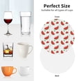 thumbnail image 6 of Honeii Hand Drawn Watermelon print Leather Coaster Set of 4, ideal for safeguarding your furniture from drinks spills and effortless cleanup-Round Shape, 6 of 6
