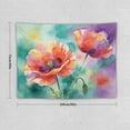 thumbnail image 3 of Watercolor Poppy Flower Tapestry, Vibrant Floral Wall Hanging for Bedroom, Living Room, 40x30in, 3 of 8