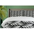 thumbnail image 4 of Ambesonne Abstract Duvet Cover Sets, Irregular Pointy Shapes, 2-King, Charcoal Grey and Pearl, 4 of 7