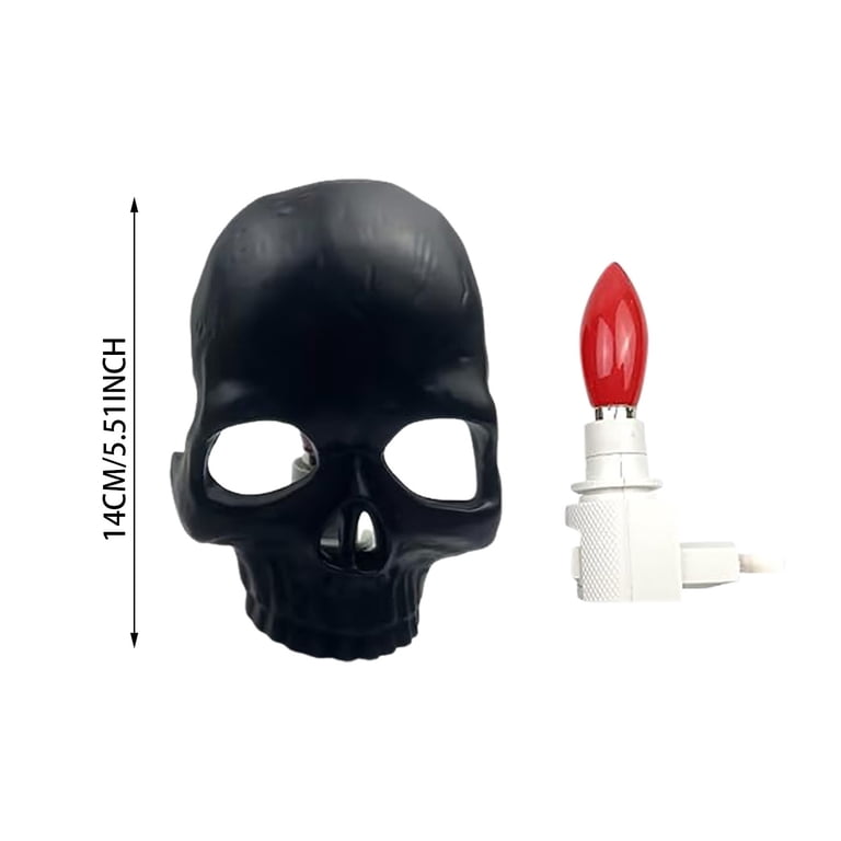 Chefensty Human Skull Night Light - Halloween Decoration, Grey, Plug-in, 1W LED, 13x9.5x17cm