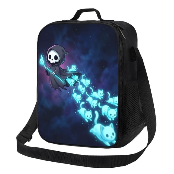 Gothic Skull Lunch Bag Insulated Reusable Lunch Box Cooler Thermal Tote Bag For Men Women Office Work Picnic Travel