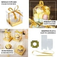 thumbnail image 4 of Efavormart 12 Pack | 3.5" Clear Metallic Gold Plastic Dessert Gift Boxes With Ribbon Tie, Disposable Cupcake Favor Boxes, 4 of 11
