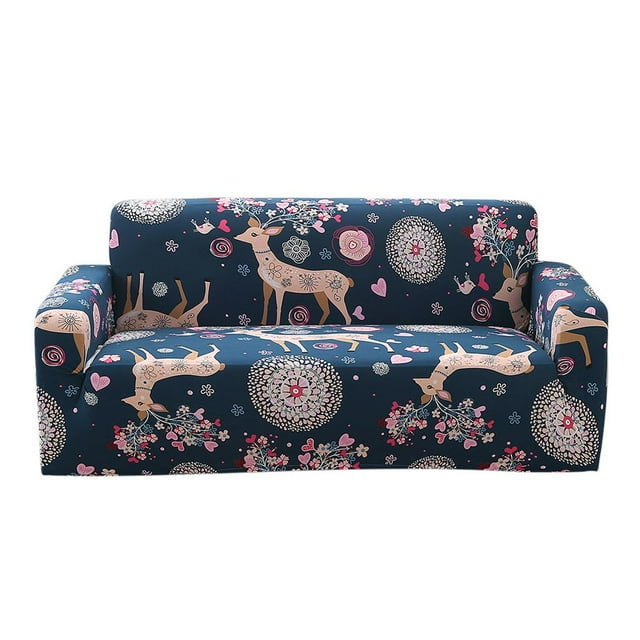 Sofá individual elástico, lavable Venado de Navidad de 2 plazas