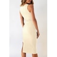 thumbnail image 3 of Vestido Midi Bodycon sin Mangas con Corte en Color Albaricoque PRETTYGARDEN Talla S, 3 of 5