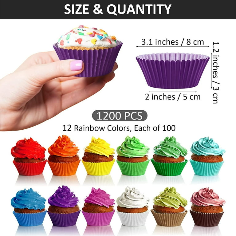 Cup Cake Liners Paper 500-Pack Colorful Muffin Liners Assorted