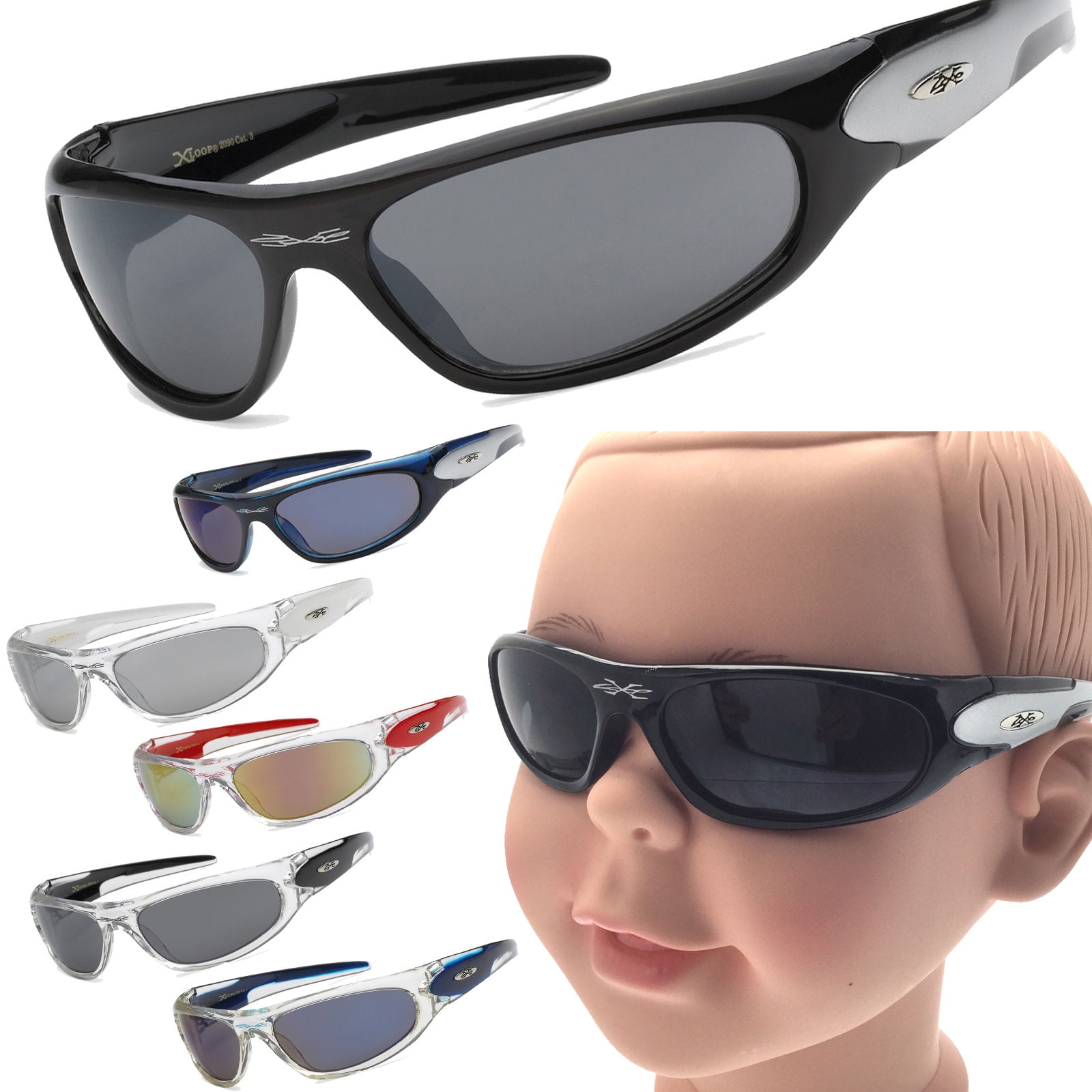 New Kids x-loop sport 100% UV400 sunglasses baseball/softball 4-12 