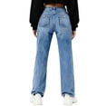 thumbnail image 5 of QERINTE Womens Plus Size Cargo Jeans Women Stretch Straight Leg Jean High Waist Wide Leg Baggy Boyfriend Jeans, 5 of 5
