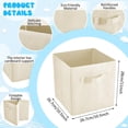 thumbnail image 2 of 12 Pcs Cube Storage Bin 11'' Collapsible Storage Cubes for Classroom Foldable Cube Storage Organizer Bins Fabric Bins Storage Basket Fabric Cubby Boxes for Shelf(Beige), 2 of 7