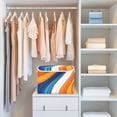 thumbnail image 4 of Yayeee Collapsible Cube Storage Bin with Lid Fabric Closet Decorative Basket with Handles, Orange Abstract Wavy, 4 of 7